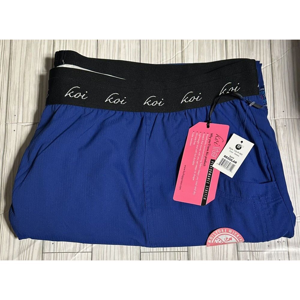 KOI Lite Scrub Pants Slim Fit Yoga Style Womens 5XL Galaxy Blue Toggle Pant‎ Hem